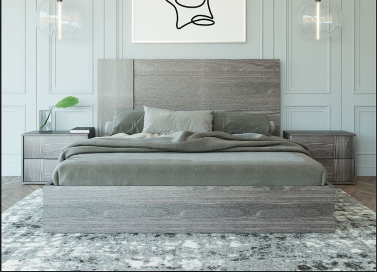 VIG Furniture VGACASUS-BED-GRY-2 Nova Domus Asus - Italian Modern Elm Grey Bed