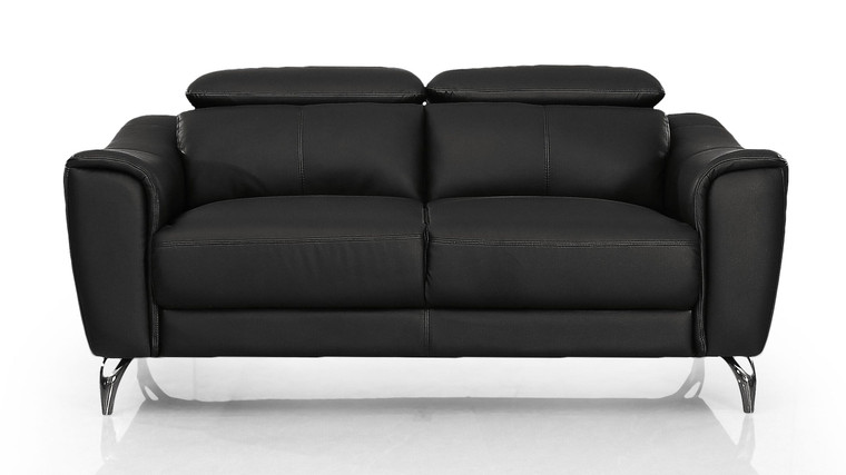 VIG Furniture VGBNS-1803-BLK-L Divani Casa Danis - Modern Black Leather Loveseat