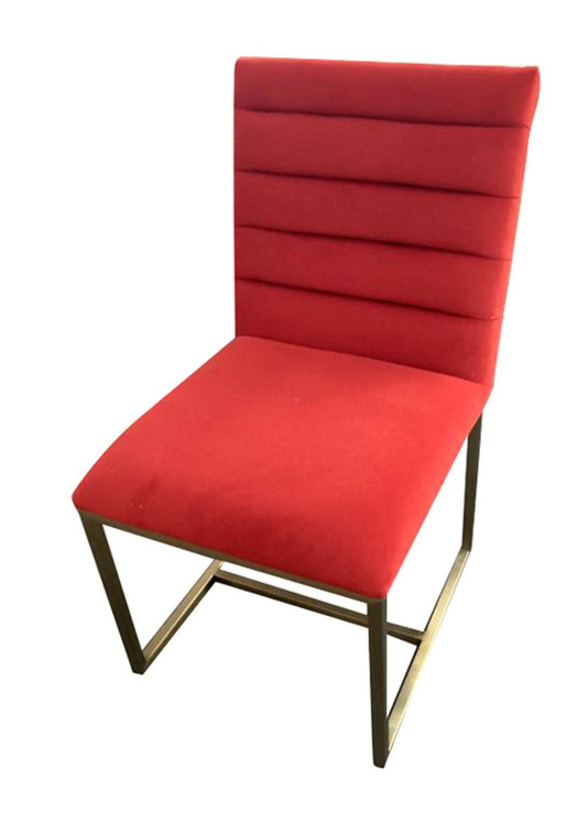 VIG Furniture VGGMDC-1251A-ORG Modrest Barker - Modern Burnt Orange & Brush Gold Dining Chair (Set Of 2)