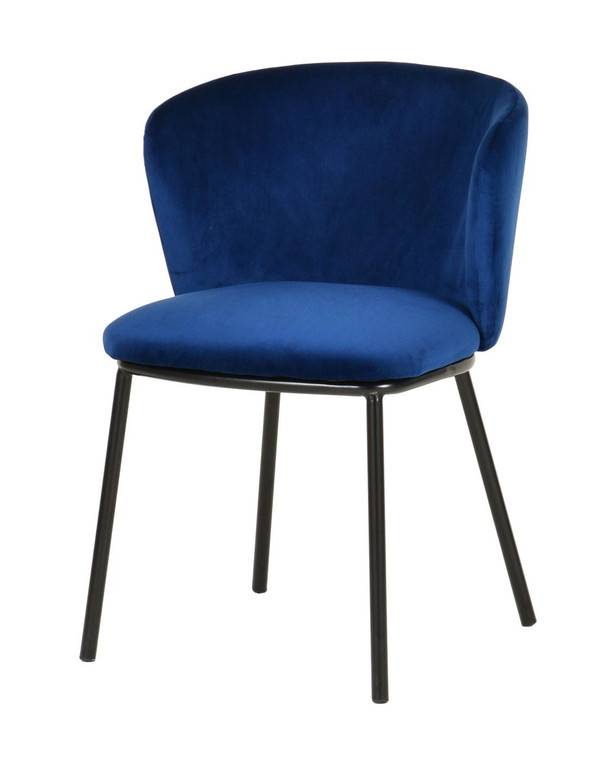 VIG Furniture VGFH139131-BLU-DC Modrest Bessie - Modern Blue Velvet Dining Chair (Set Of 2)