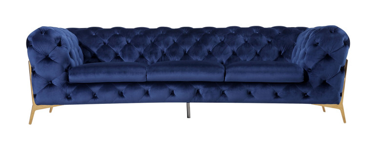VIG Furniture VGCA1346-BLUE-S Divani Casa Sheila - Transitional Dark Blue Fabric Sofa
