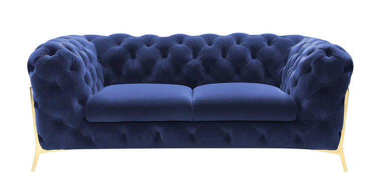 VIG Furniture VGCA1346-BLUE-L Divani Casa Sheila - Transitional Dark Blue Fabric Loveseat