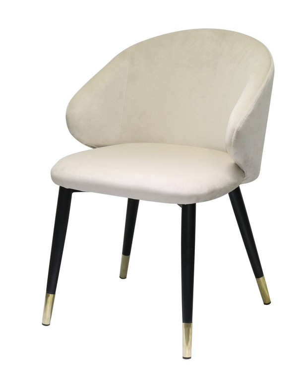 VIG Furniture VGSWSFC463-CRM Modrest Elon - Modern Creme Velvet Dining Chair (Set Of 2)