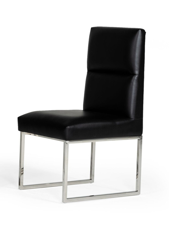 VIG Furniture VGUNAC022-BLK-DC A&X Carla - Modern Black Leatherette Dining Chair (Set Of 2)