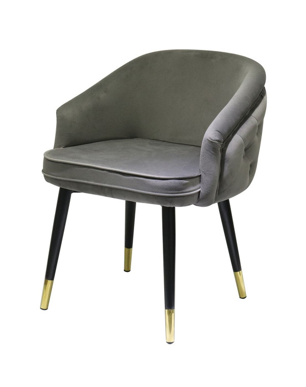 VIG Furniture VGSWSFC432-DKGRY-DC Modrest Elliot - Contemporary Grey & Black/Gold Dining Chair (Set Of 2)
