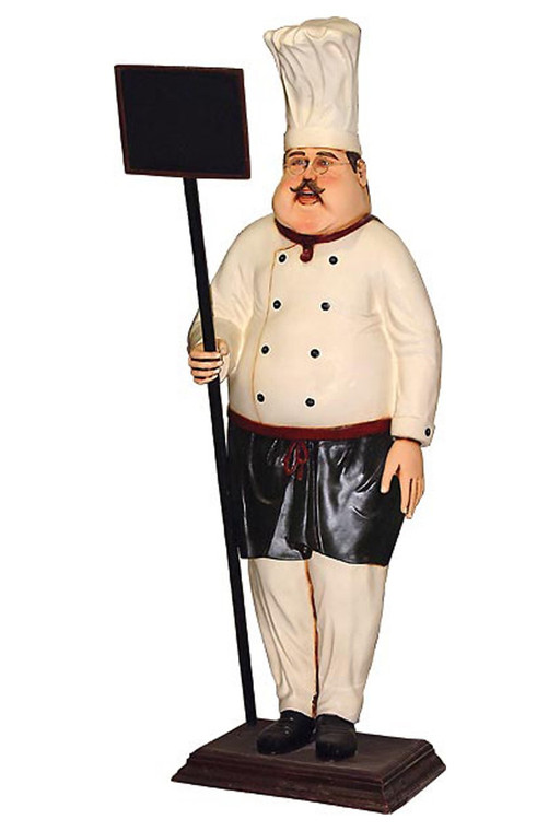 AFD Home 7ft Large Chef Statue With Chalkboard 10019021