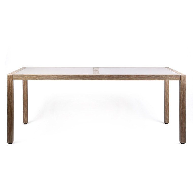 Sienna Outdoor Eucalyptus Dining Table With Teak Finish And Concrete Top LCSIDIEUC By Armen
