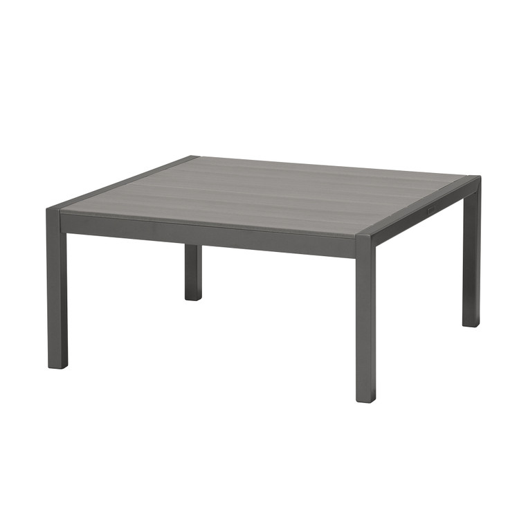 Solana Outdoor Square Coffee Table In Cosmos Grey Finish With Wood Top LCSLCOGR By Armen