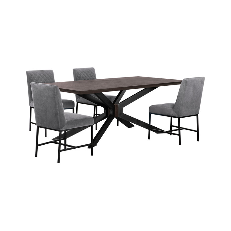 Pirate And Grey Napoli 5 Piece Modern Dining Set SETPIDIAC5D By Armen