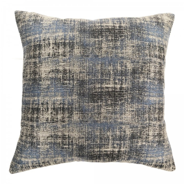 Coban Contemporary Decorative Feather And Down Throw Pillow In Blue Dusk Jacquard Fabric LCPICO20BD By Armen