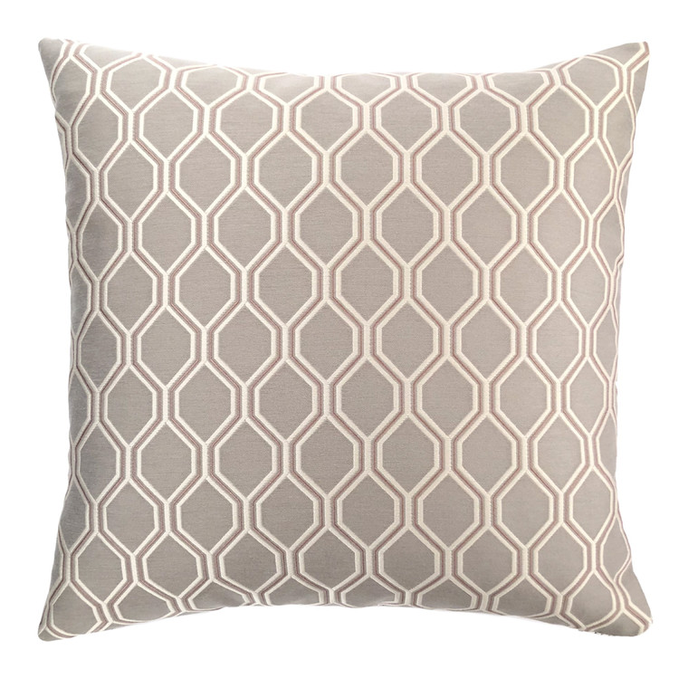 Andante Contemporary Decorative Feather And Down Throw Pillow In Dove Jacquard Fabric LCPIAN20DO By Armen