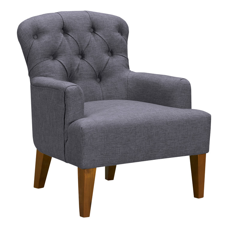 Jewel Mid-Century Accent Chair In Champagne Wood Finish And Dark Grey Fabric LCJWCHGR By Armen