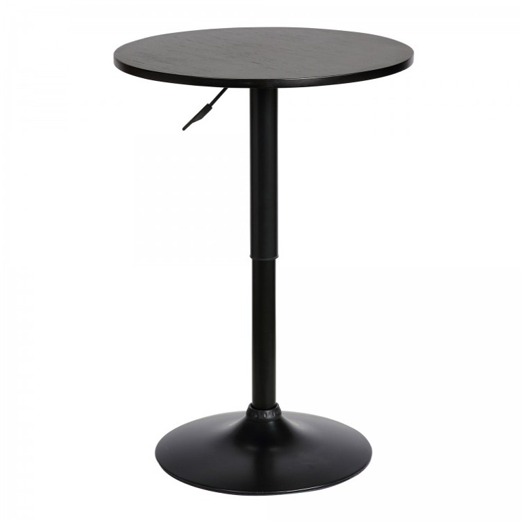 Bentley Adjustable Pub Table In Black Brushed Wood And Black Metal Finish
 LCBEPUBLK By Armen