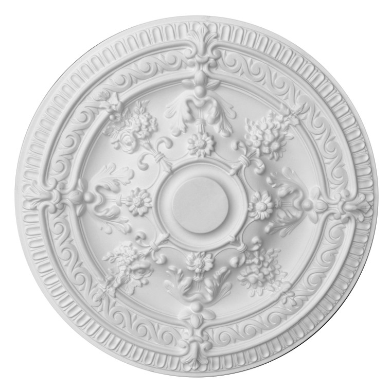 AFD Home White Scroll Rose Medallion Wall Decor 10711367