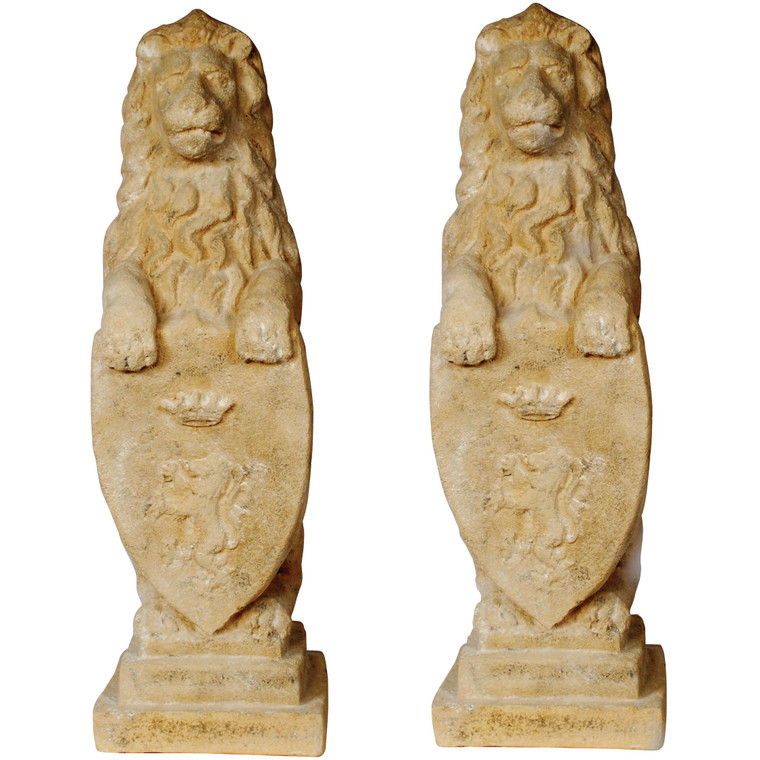 AFD Home Heraldic Lion Sculpture Set Of 2 11028287