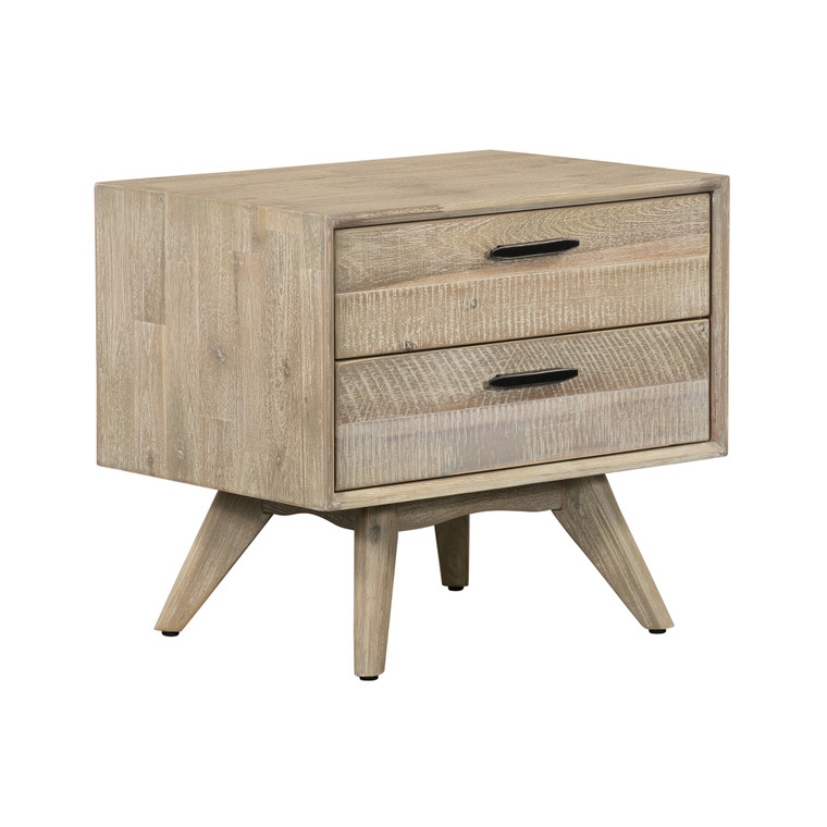 Baly Acacia Mid-Century 2 Drawer Night Stand LCLFLAGR By Armen