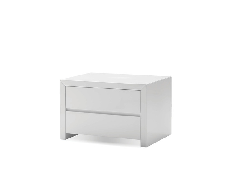 Mobital Night Table Blanche High Gloss White, 2 Drawers