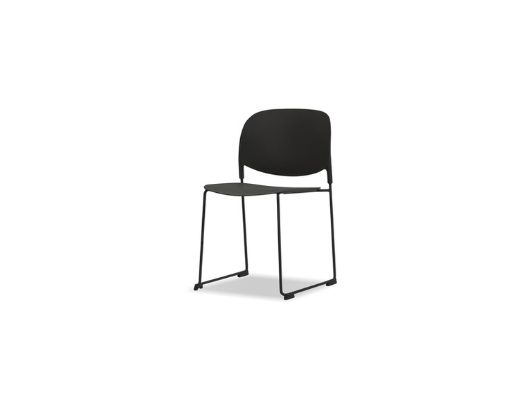 Mobital Dining Chair Pringle Black/Black Powder Coated Legs