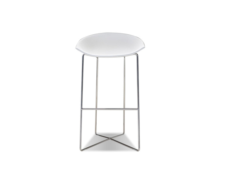 Mobital Bar Stool Paraiso White Solid Surface, Steel Base