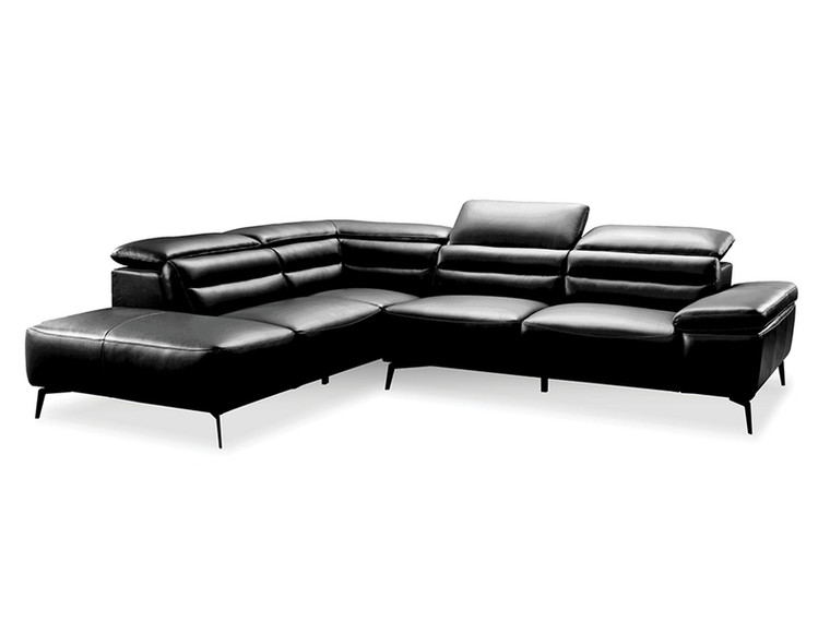 Mobital Camello Leather LSF Sectional Black