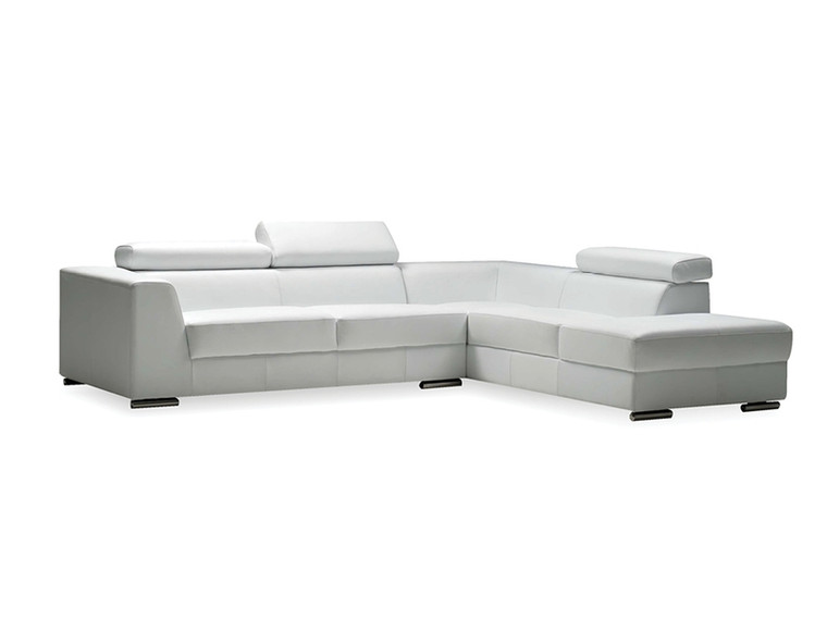 Mobital Sectional RSF Chaise Icon White Premium Leather