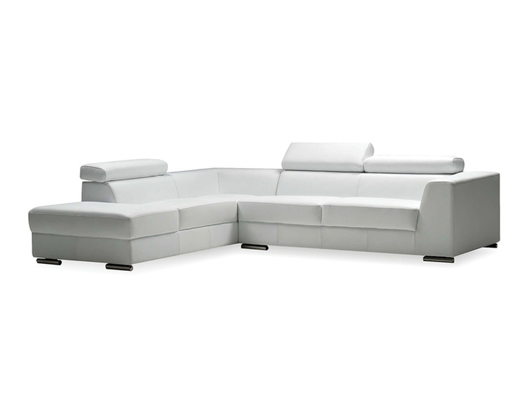 Mobital Sectional LSF Chaise Icon White Premium Leather