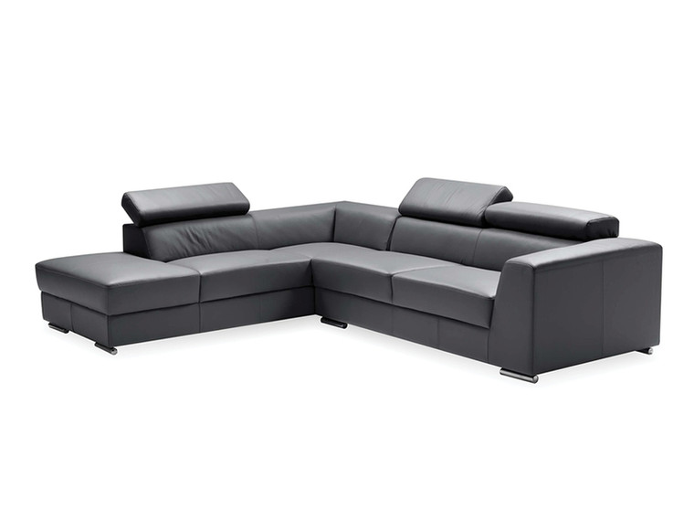 Mobital Sectional LSF Chaise Icon Dark Grey Premium Leather