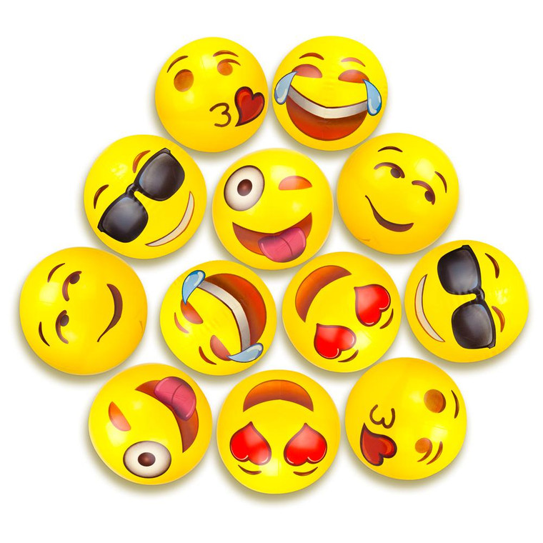 12" Emoji Beach Balls, Pack Of 12 SBEA-105 By Brybelly