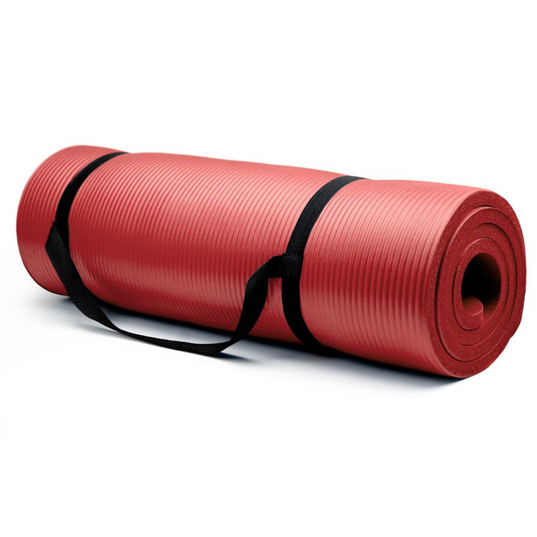 Extra Thick (3/4In) Yoga Mat - Red SYOG-004 By Brybelly