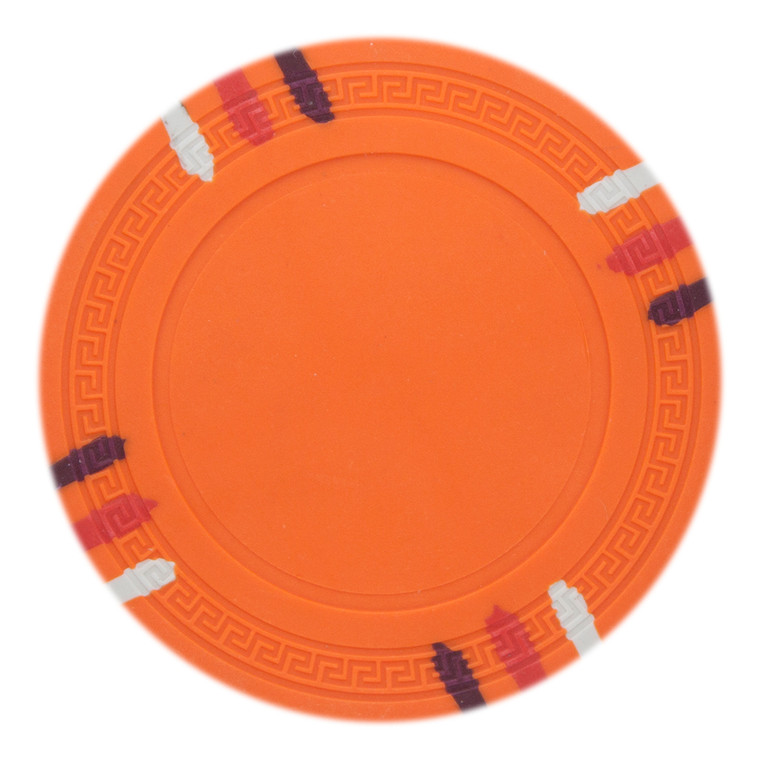 Roll Of 25 - Orange Blank Claysmith 12 Stripe Poker Chip - 1 CPBL12-Orange*25 By Brybelly