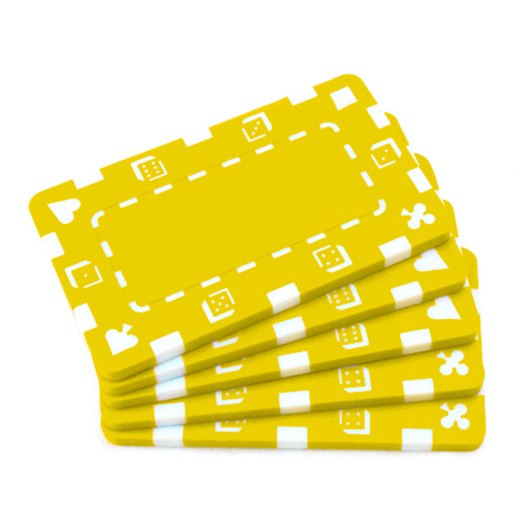 5 Yellow Rectangular Poker Chips CPPP-Yellow*5 By Brybelly