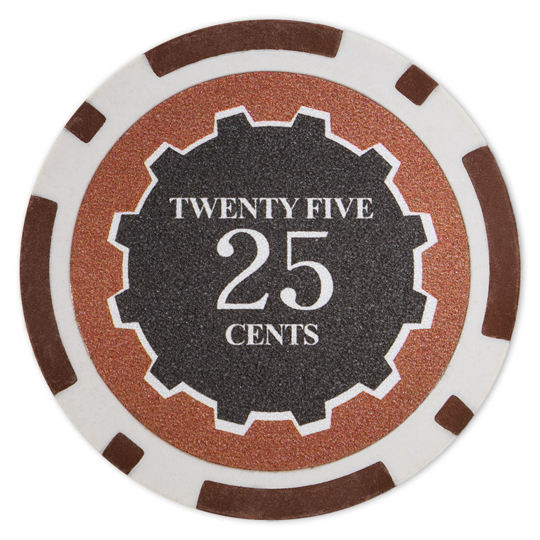 Roll Of 25 - Eclipse 14 Gram Poker Chips - .25&Cent; (Cent) CPEC-25c*25 By Brybelly