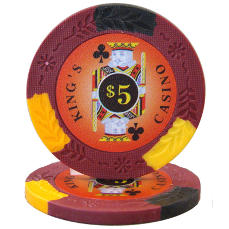 Roll Of 25 - King'S Casino 14 Gram Pro Clay - $5 CPKC-$5*25 By Brybelly