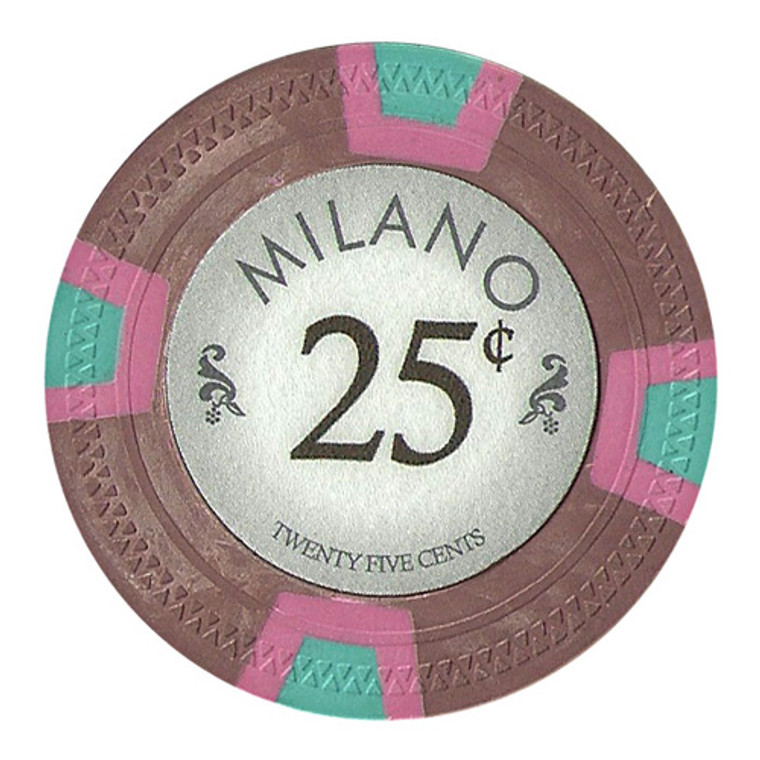 Roll Of 25 - Milano 10 Gram Clay - .25&Cent; (Cent) CPML-25c*25 By Brybelly