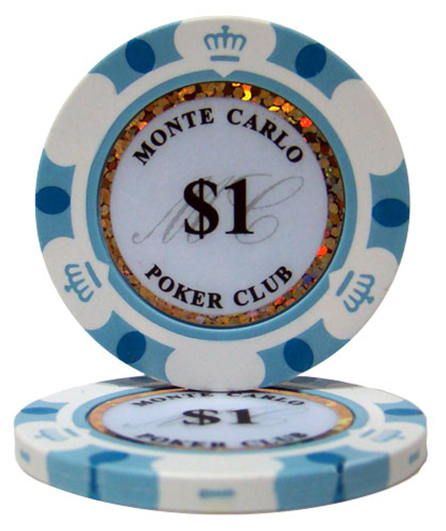 Roll Of 25 - $1 Monte Carlo 14 Gram Poker Chips CPMC-$1*25 By Brybelly