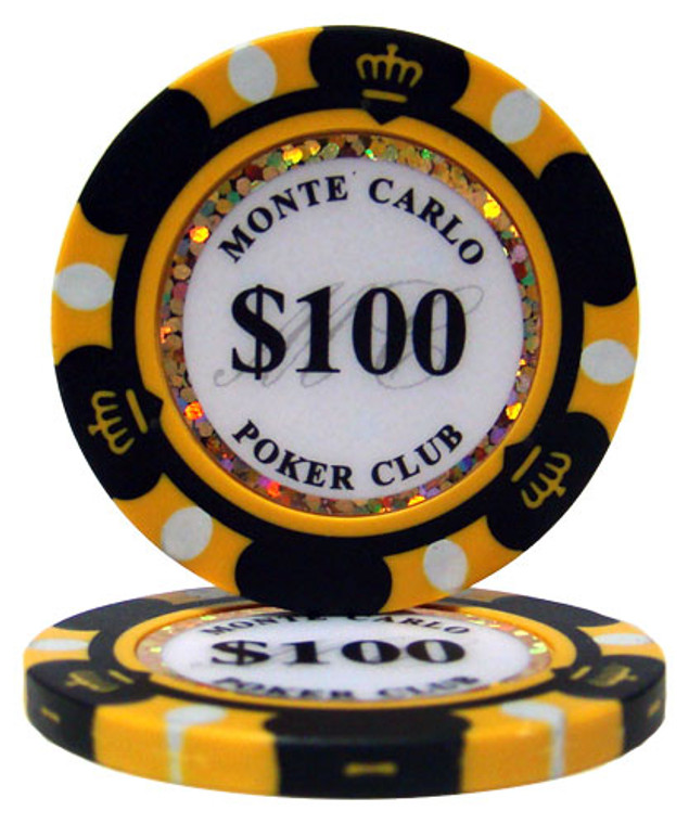 Roll Of 25 - $100 Monte Carlo 14 Gram Poker Chips CPMC-$100*25 By Brybelly