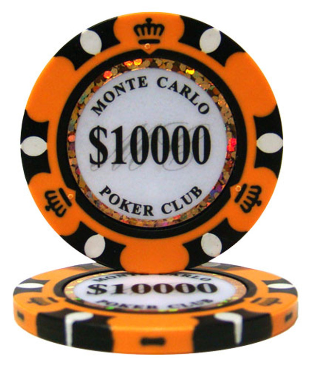 Roll Of 25 - $10,000 Monte Carlo 14 Gram Poker Chips CPMC-$10000*25 By Brybelly