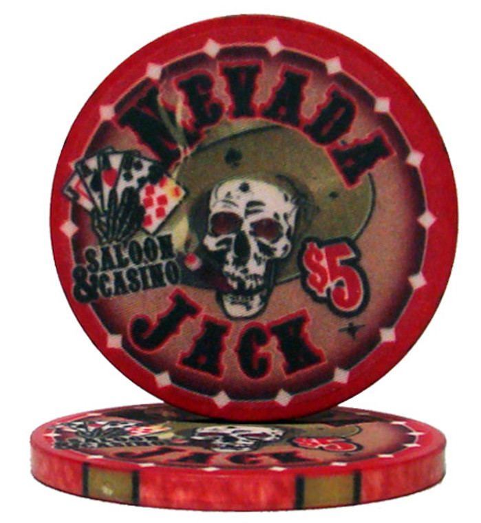 Roll Of 25 - $5 Nevada Jack 10 Gram Ceramic Poker Chip CPNJ-$5*25 By Brybelly