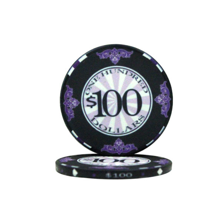 Roll Of 25 - $100 Scroll 10 Gram Ceramic Poker Chip CPSC-$100*25 By Brybelly