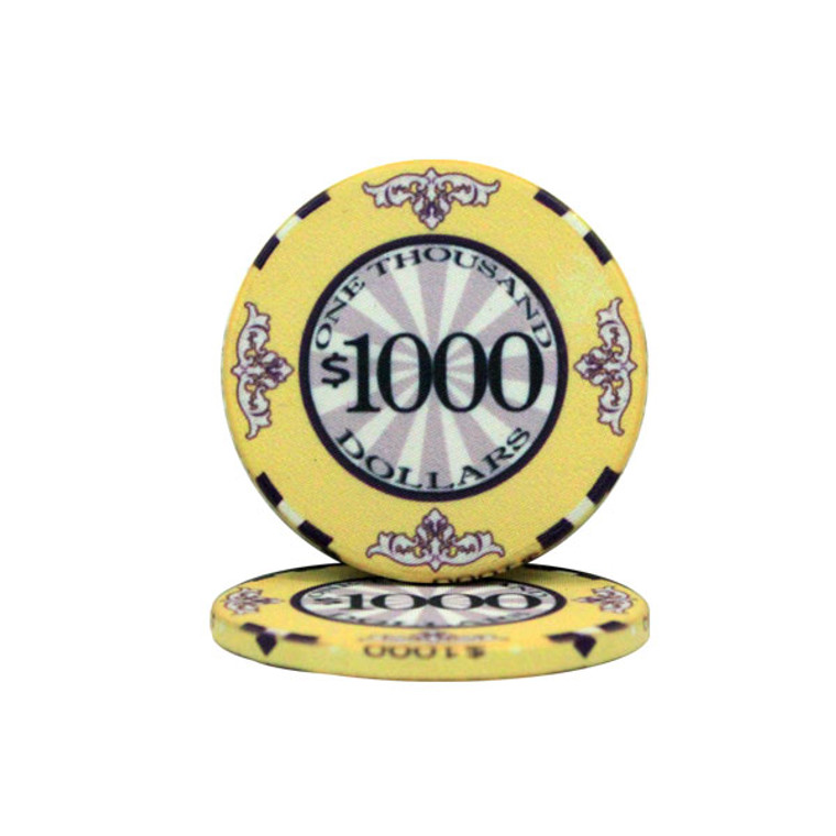 Roll Of 25 - $1000 Scroll 10 Gram Ceramic Poker Chip CPSC-$1000*25 By Brybelly