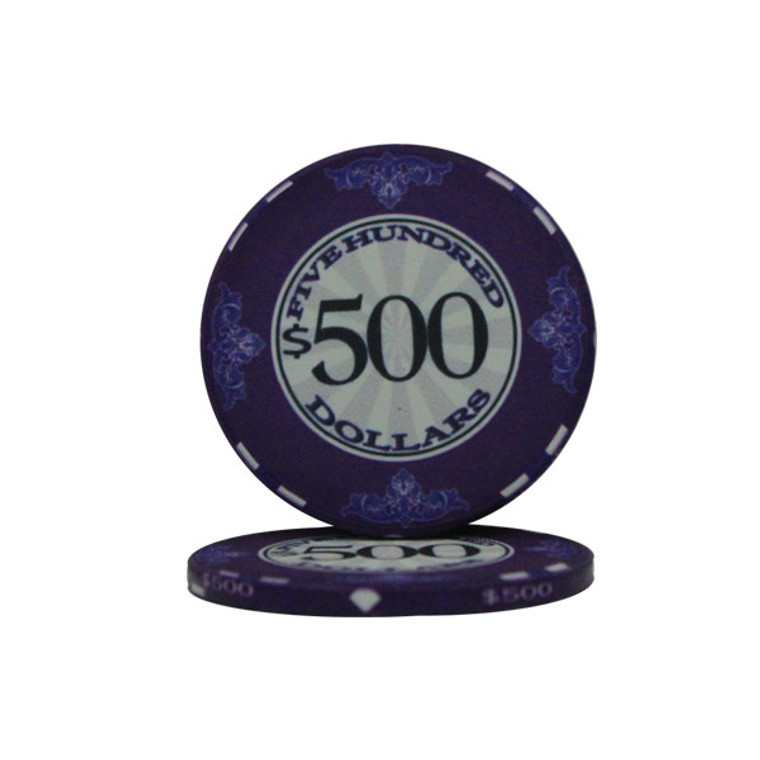 Roll Of 25 - $500 Scroll 10 Gram Ceramic Poker Chip CPSC-$500*25 By Brybelly