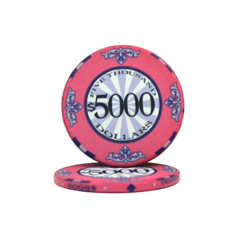 Roll Of 25 - $5000 Scroll 10 Gram Ceramic Poker Chip CPSC-$5000*25 By Brybelly