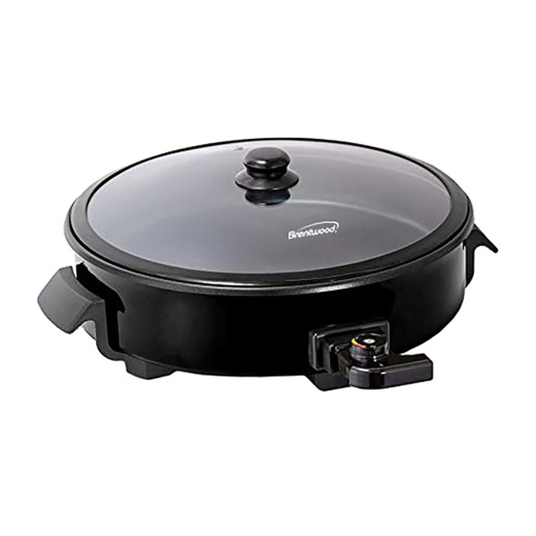 12-Inch Round Nonstick Electric Skillet With Vented Glass Lid BTWSK67BK By Petra