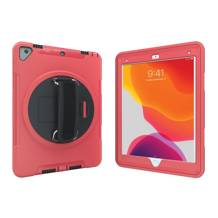 Protective Case With Built-In 360 Rotatable Grip Kickstand For Ipad(R) (Red) CTAPADPCGK10R By Petra
