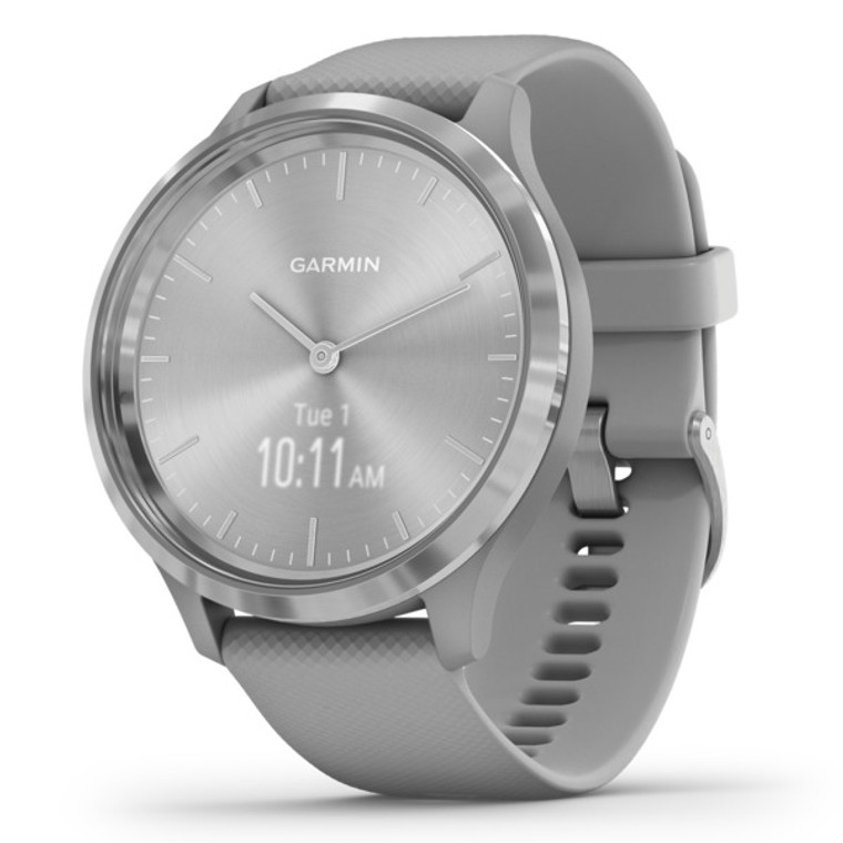 Vivomove 3 Smartwatch (Silver Stainless Steel Bezel With Powder Gray Case And Silicone Band) GRM0223900 By Petra