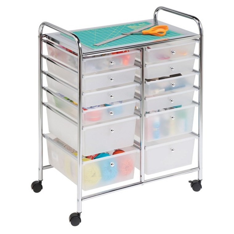12-Drawer Rolling Storage Craft Cart And Organizer HCDCRT01683 By Petra