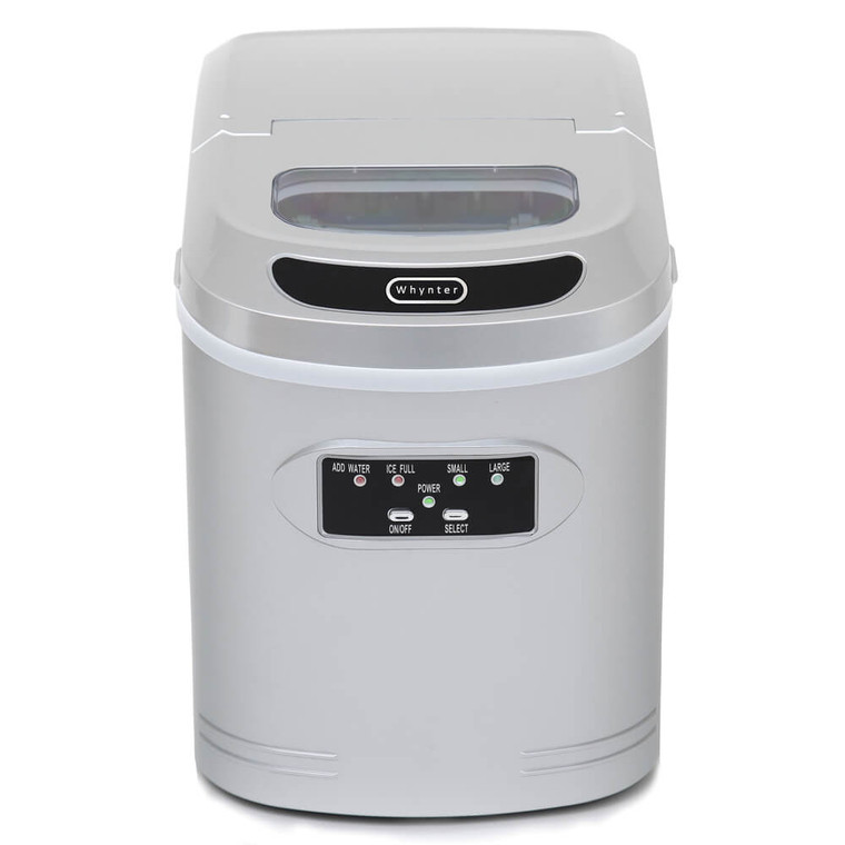 Compact Portable Ice Maker 27 Lb Capacity - Metallic Silver IMC-270MS By Whynter