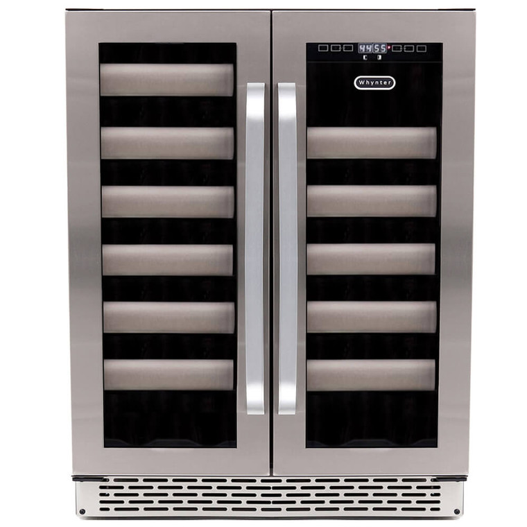 Elite 40 Bottle Seamless Stainless Steel Door Dual Zone Built-In Wine Refrigerator BWR-401DS By Whynter