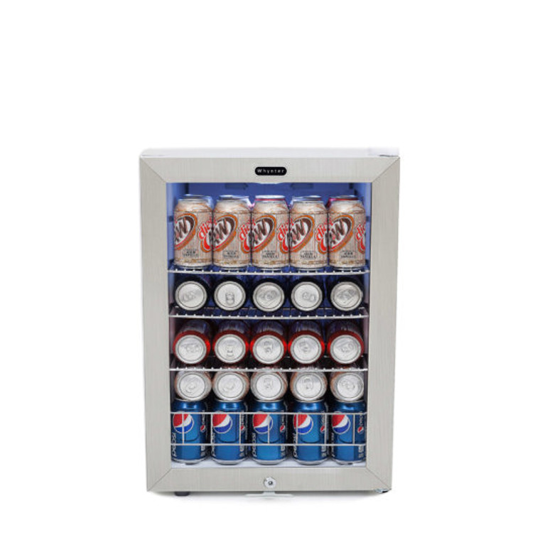 Beverage Refrigerator With Lock - Stainless Steel 90 Can Capacity BR-091WS By Whynter