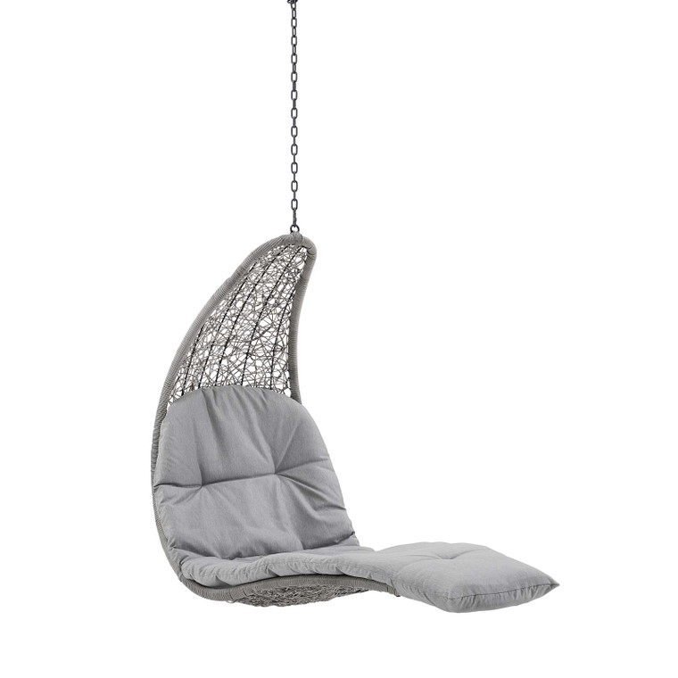 Landscape Outdoor Patio Hanging Chaise Lounge Outdoor Patio Swing Chair EEI-4589-LGR-GRY By Modway Furniture